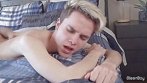 Horny blonde babe rides boyfriend